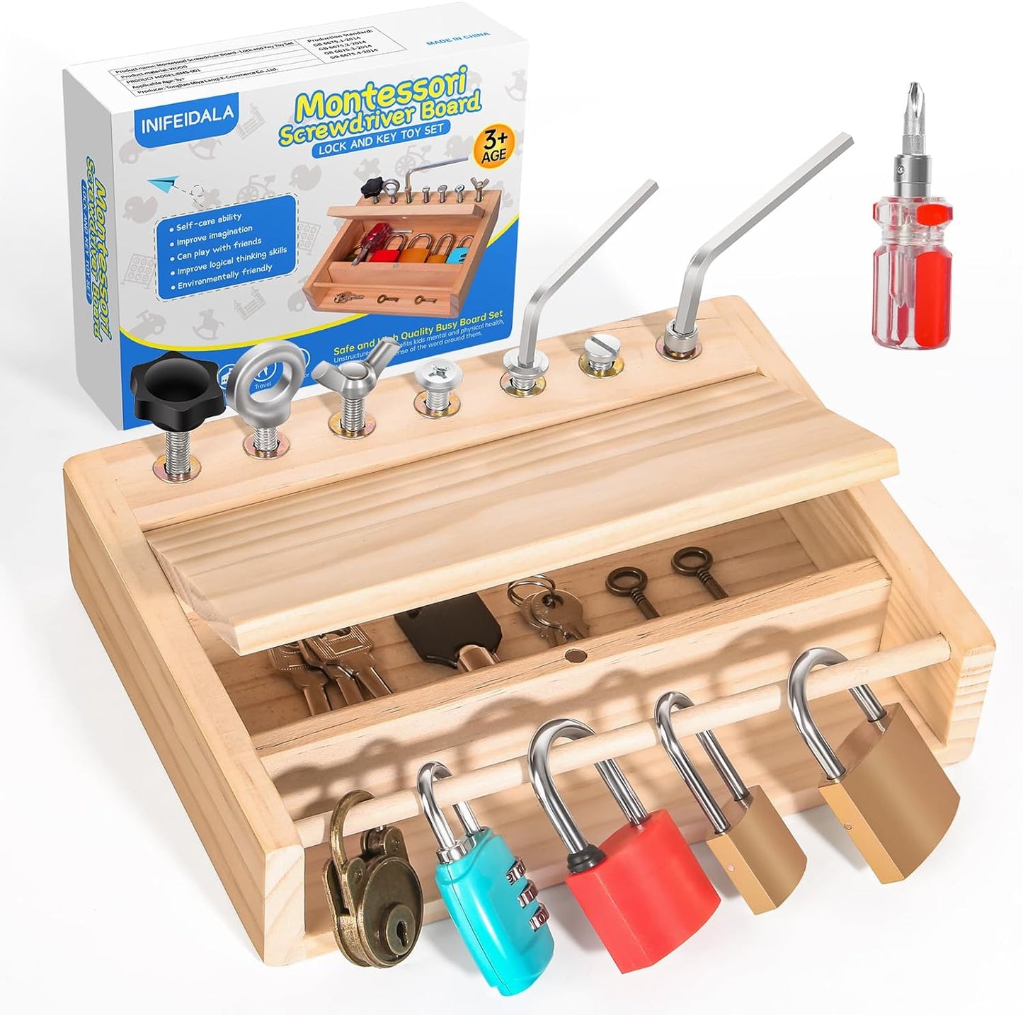 Montessori Screwdriver Board - Fine Motor Fun