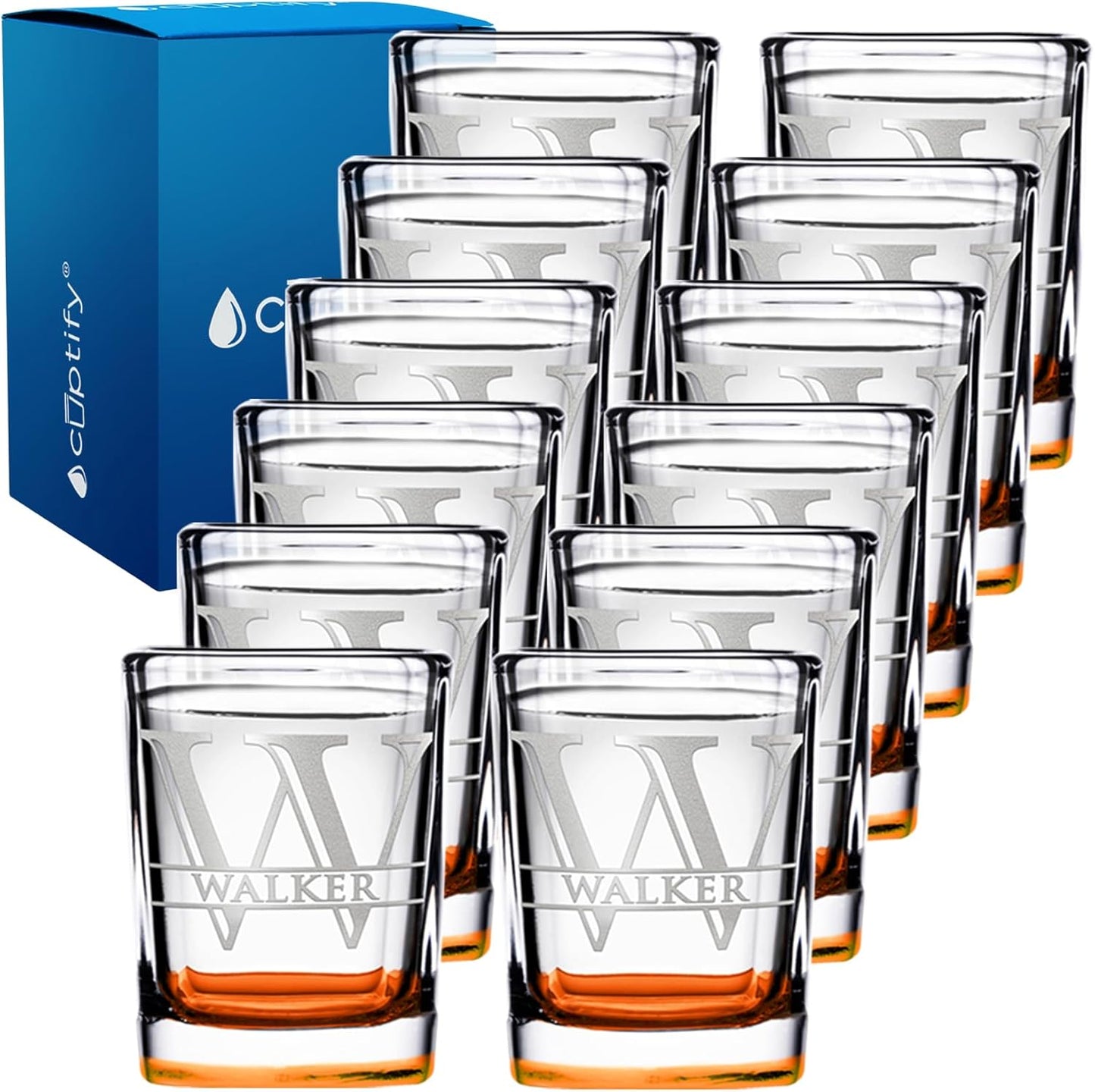 Personalized Square Shot Glasses Set of 12 for Any Occasion