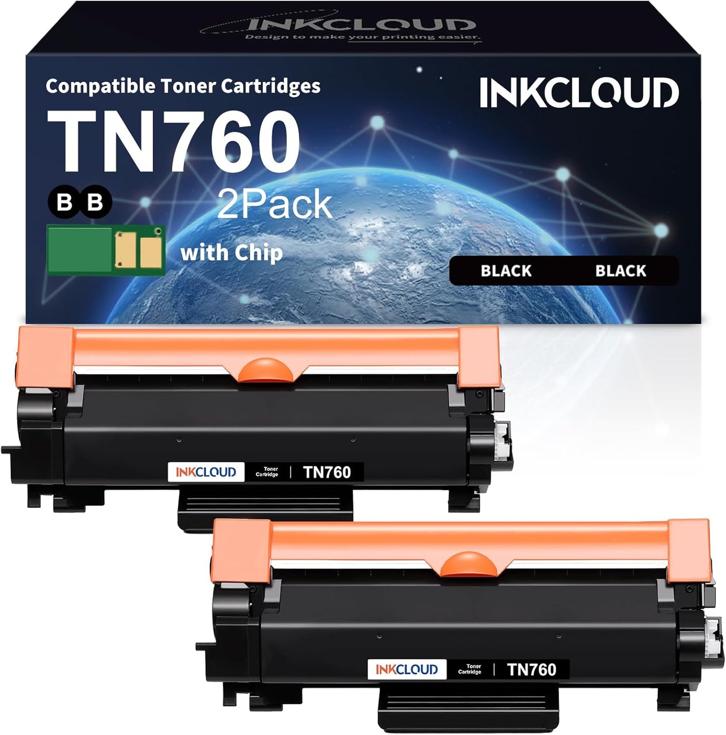 Inkcloud TN760 Black Toner: Brother Printer Compatible