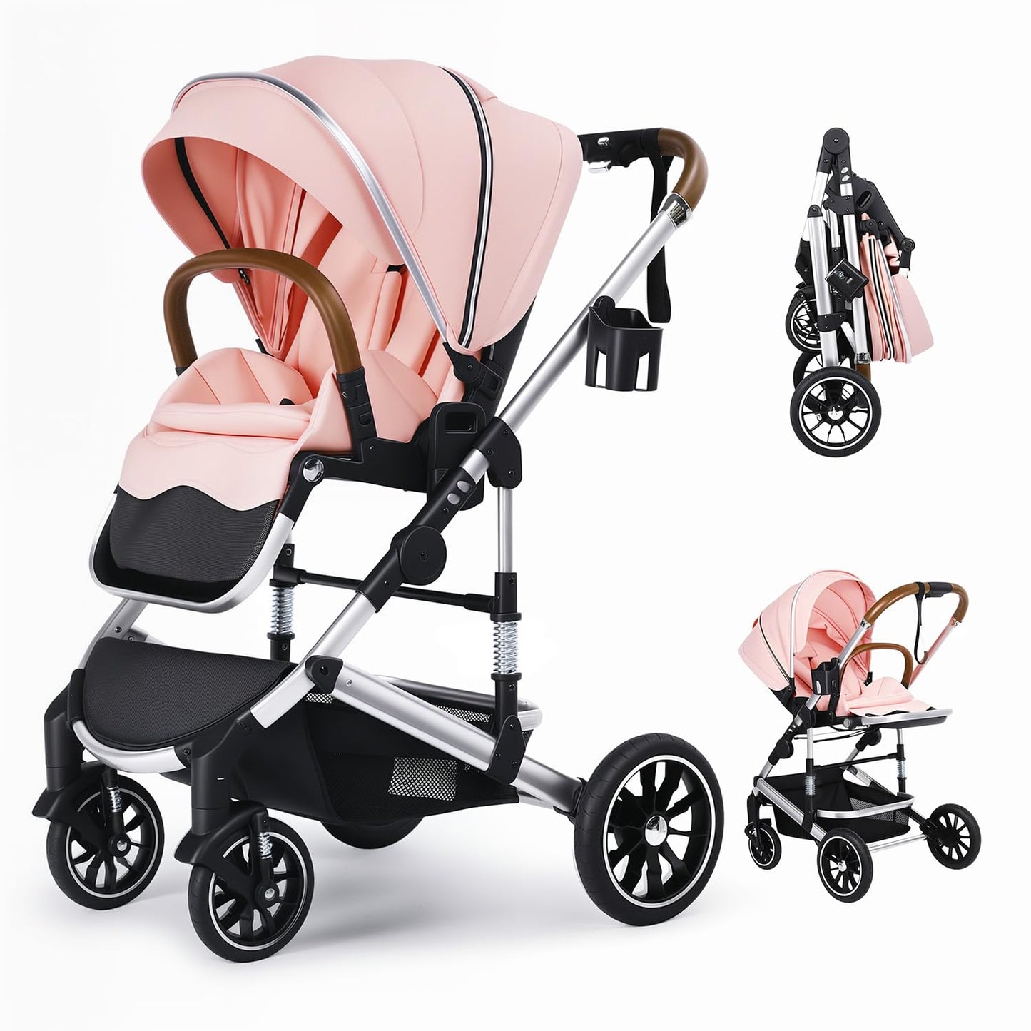 Kinder King Folding Baby Stroller with Adjustable Canopy & Seat
