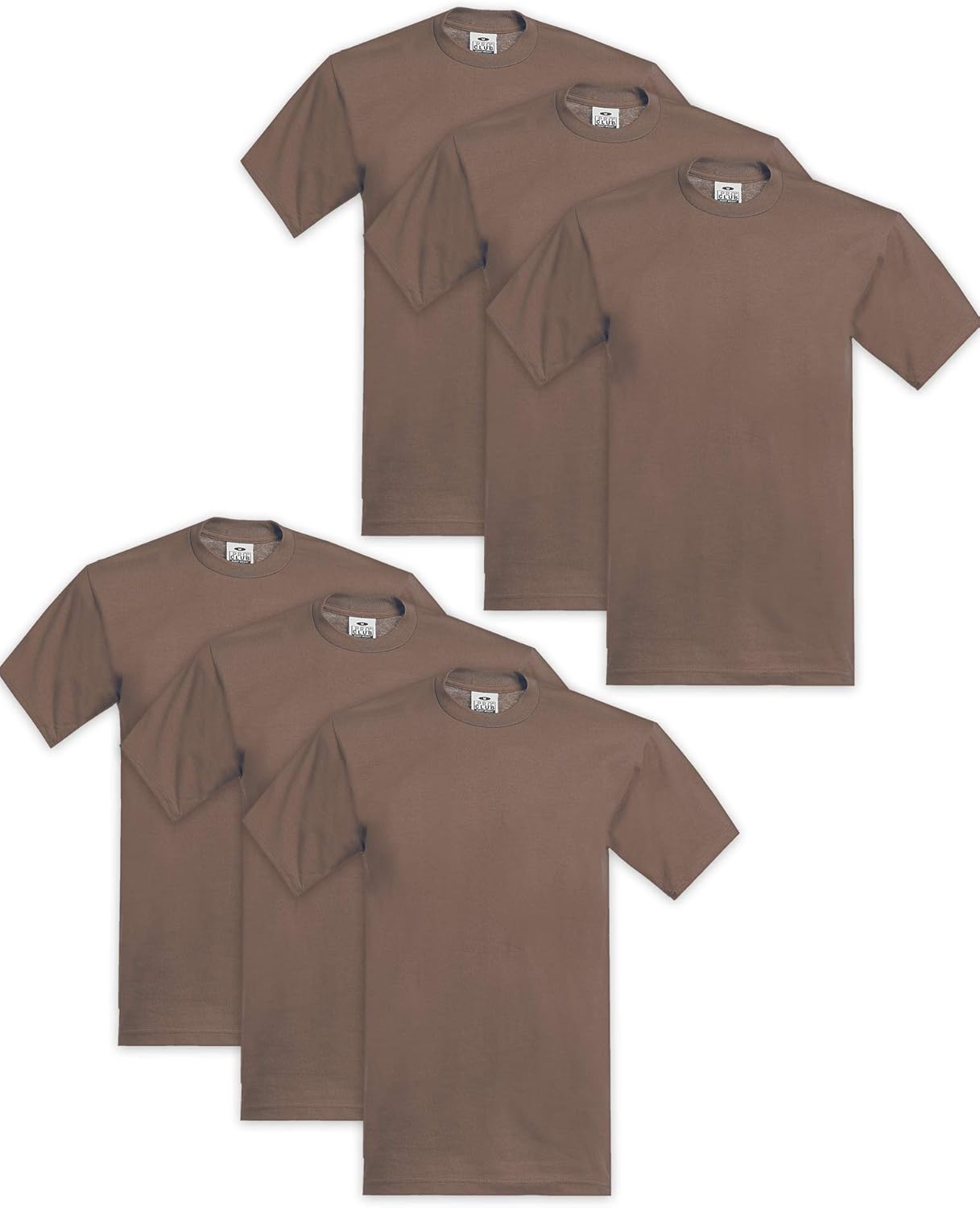 Pro Club Men's Heavyweight Cotton Crew Neck T-Shirt 6-Pack