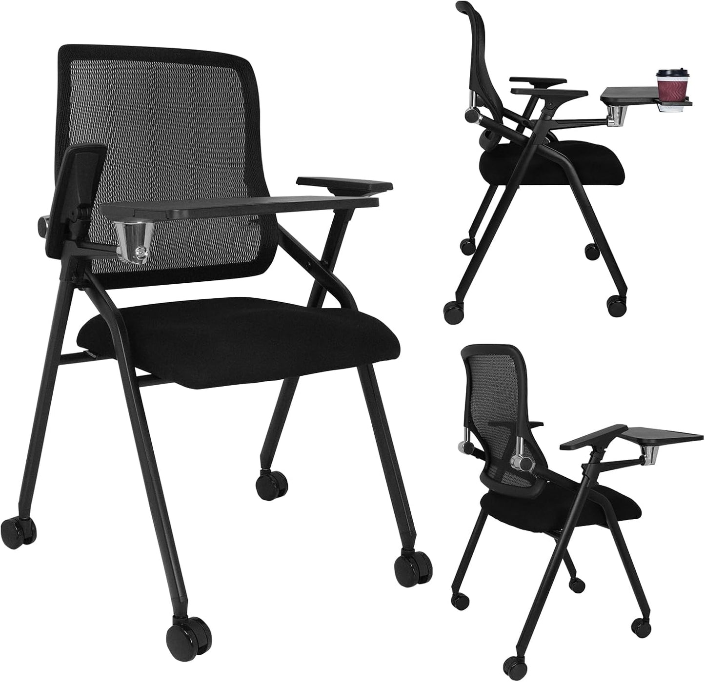 Updated Conference Room Chairs with Tablet Arm and Lumbar Support