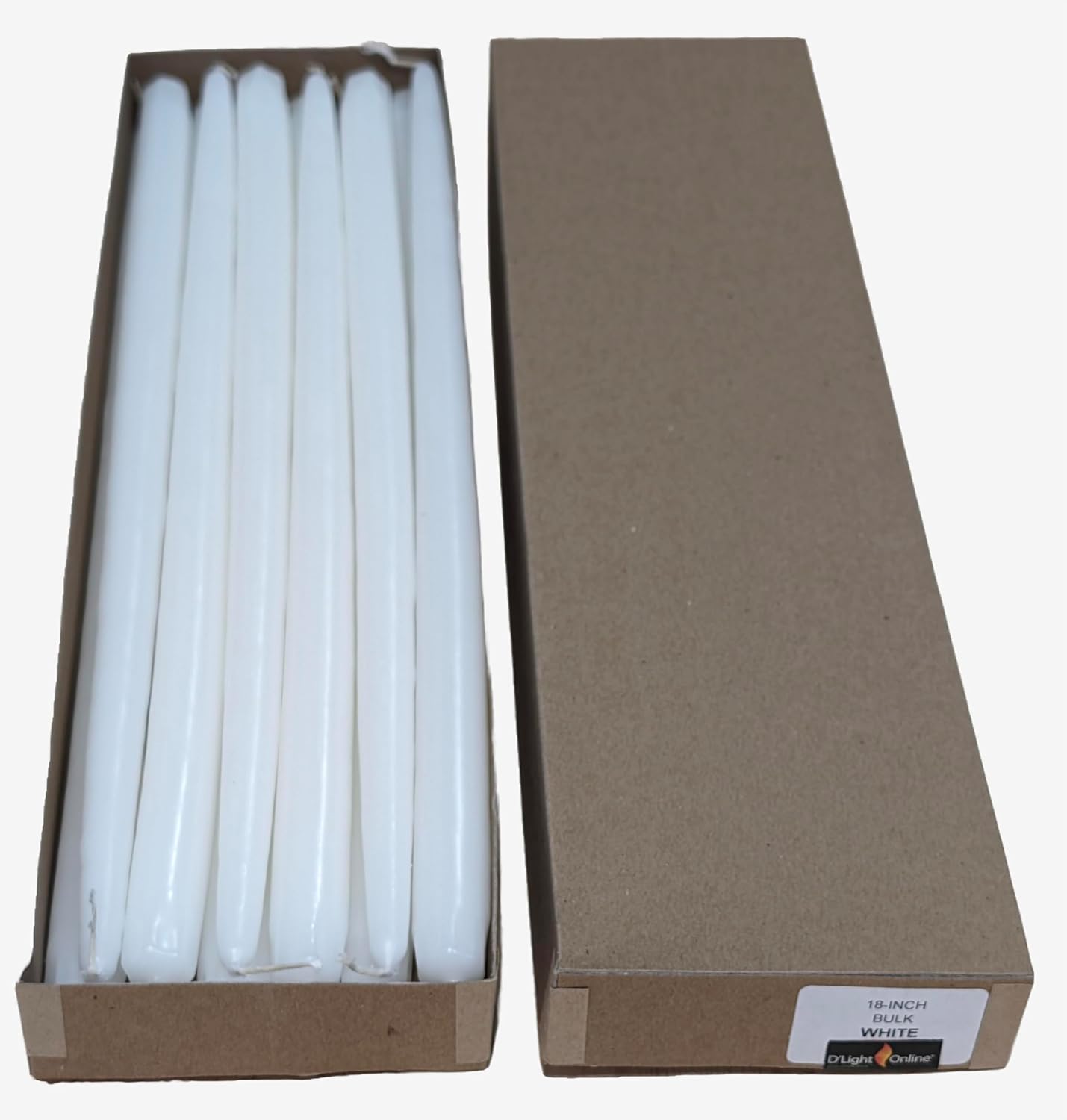 Elegant 18 Inch White Taper Candles for Events and Decor