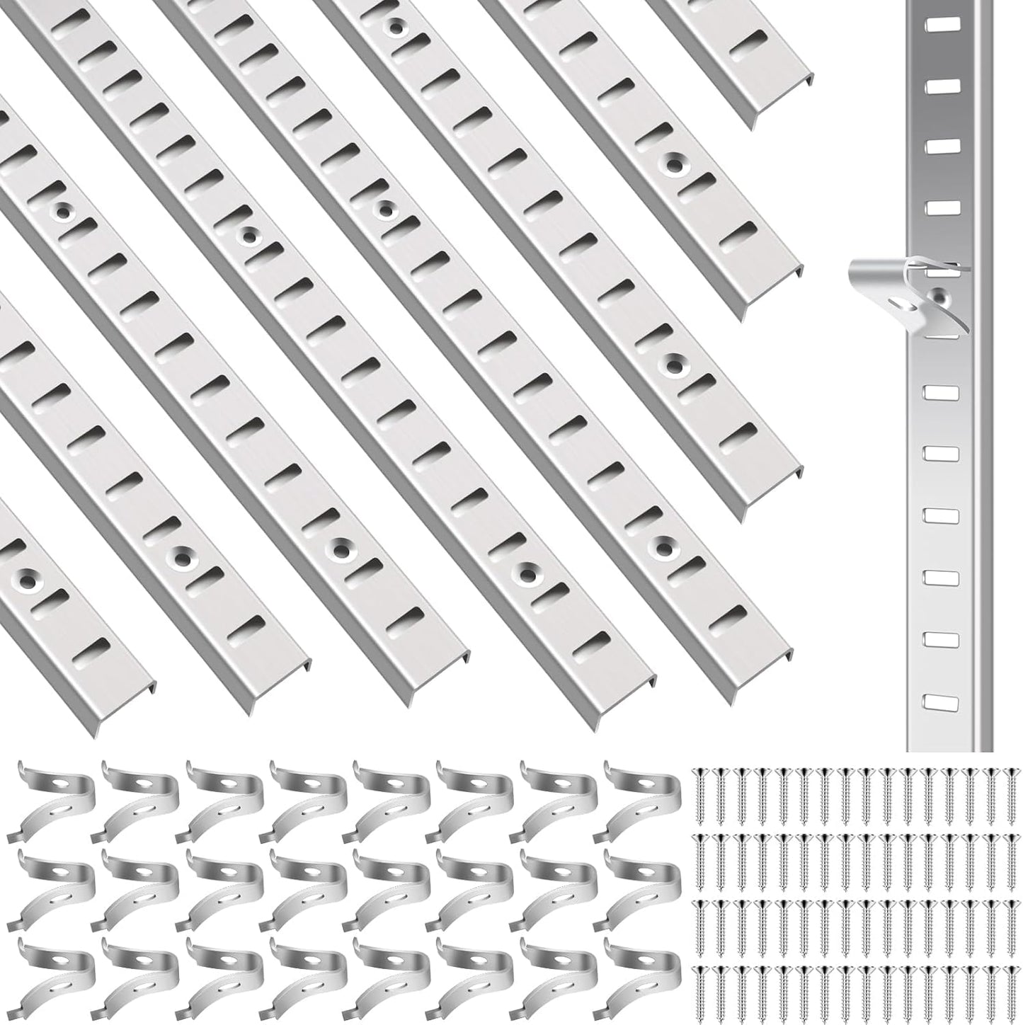 8 Pcs 40 Inch Shelf Pilaster Tracks for Adjustable Shelving