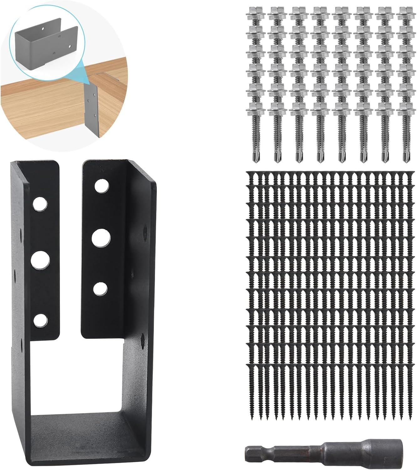 Concealed Joist Hangers for 2inx4in Beams - 24 Pcs Set