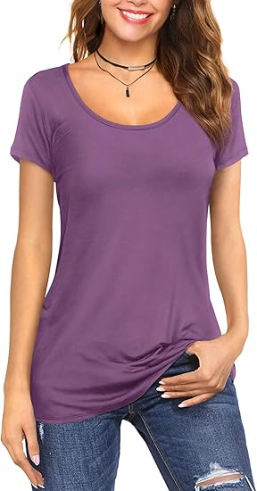 Amoretu Women's Scoop Neck Tees for Everyday Comfort and Style