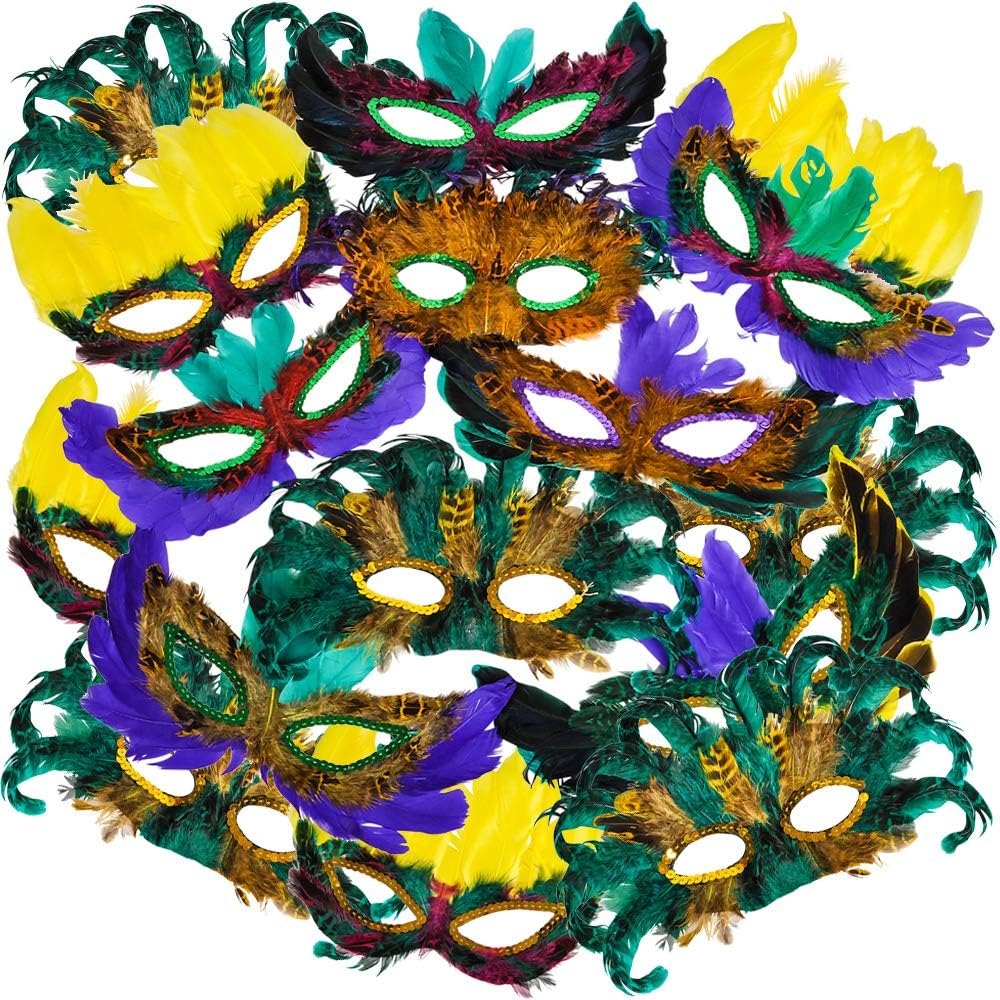 Mardi Gras Masquerade Masks - Pack of 50! Festive Party Fun!