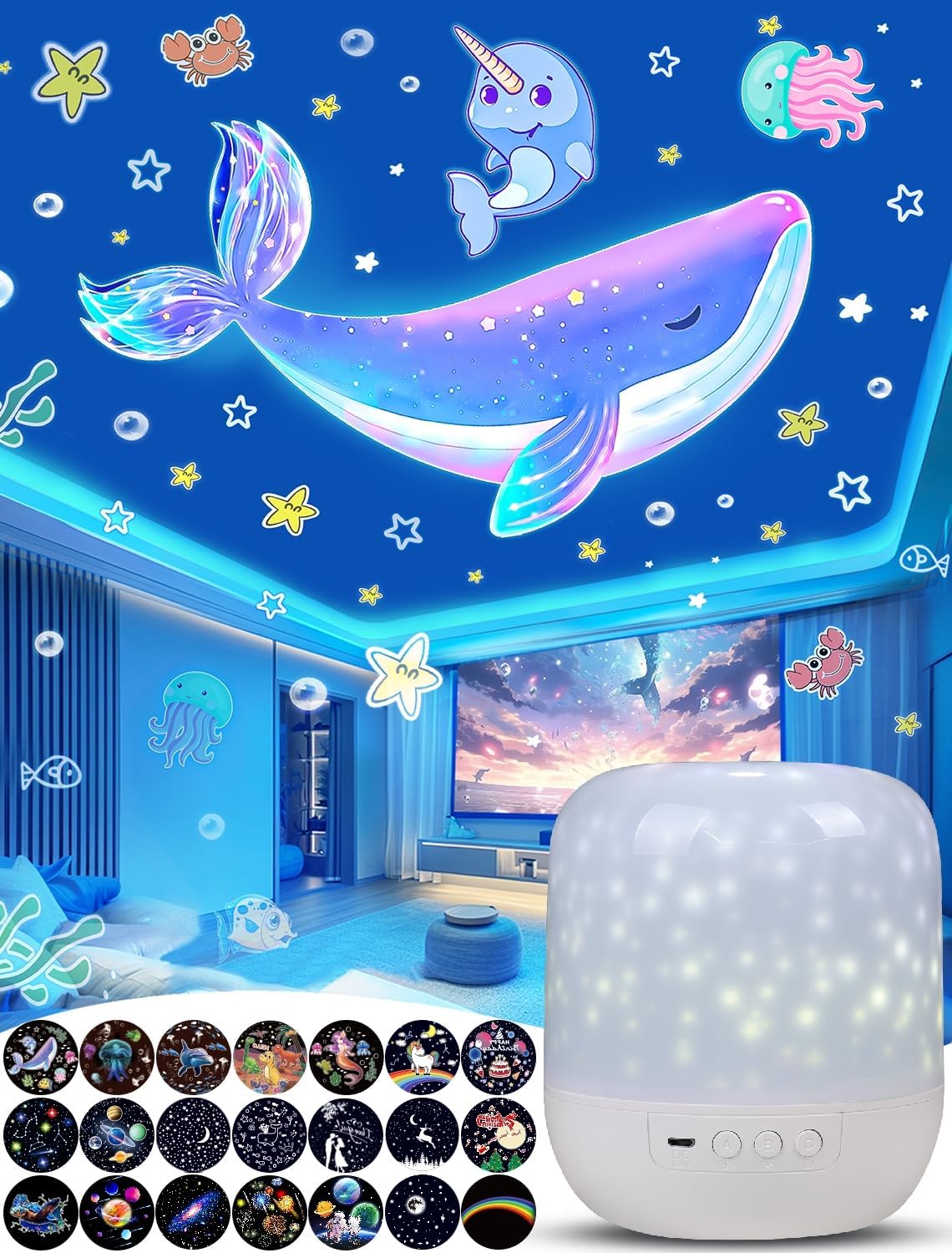 360 Rotating Star Galaxy Projector for Kids' Bedroom!