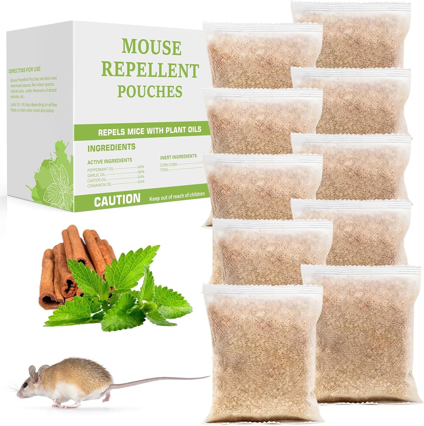 10 Pack Peppermint Mouse Repellent - Say Bye to Pests!