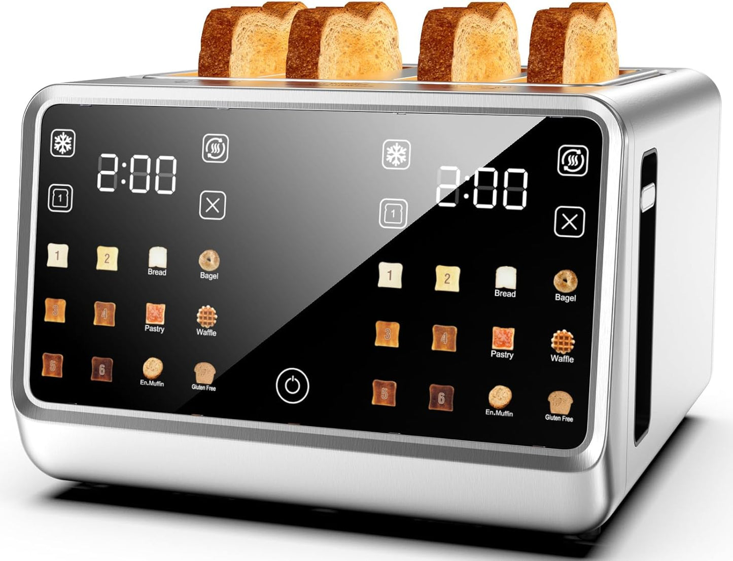 Touch Screen Toaster 4 Slice with Smart Dual Control Features