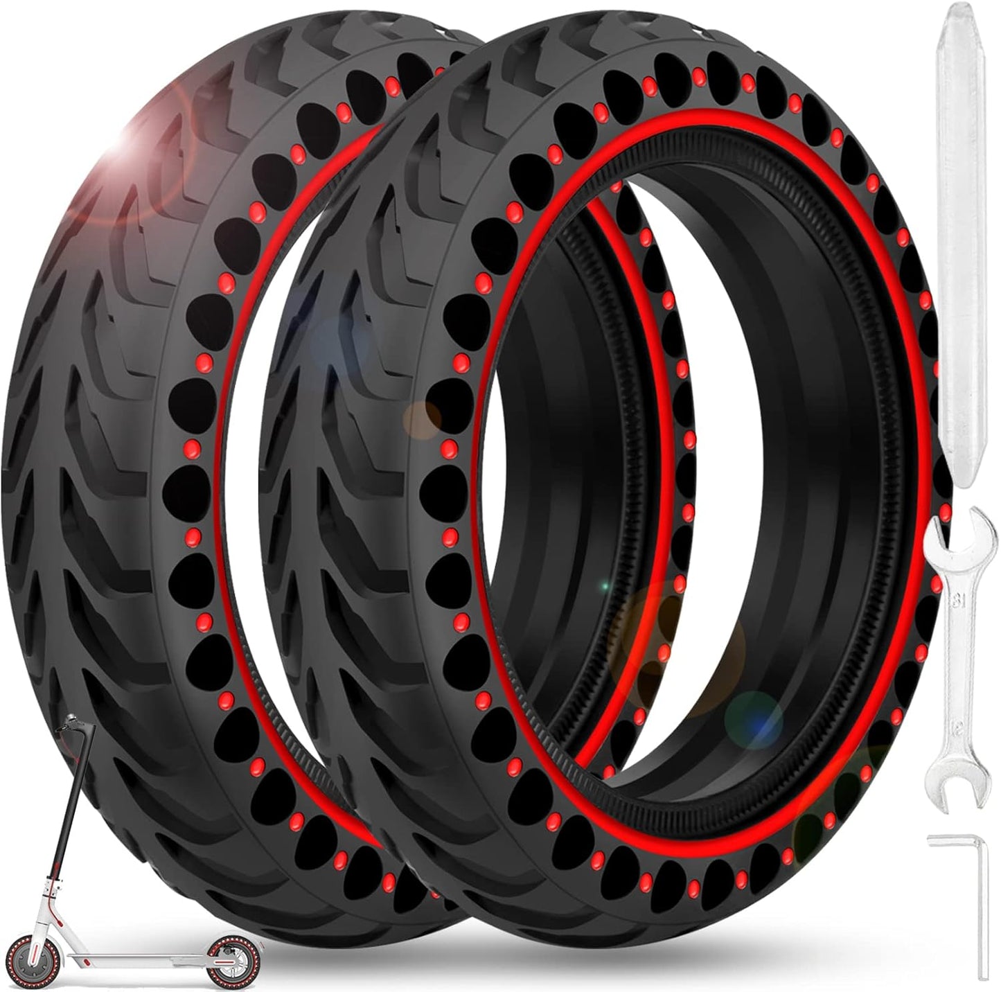 BANGTING 2PCS 8.5x2 Solid Tires for Electric Scooters and More