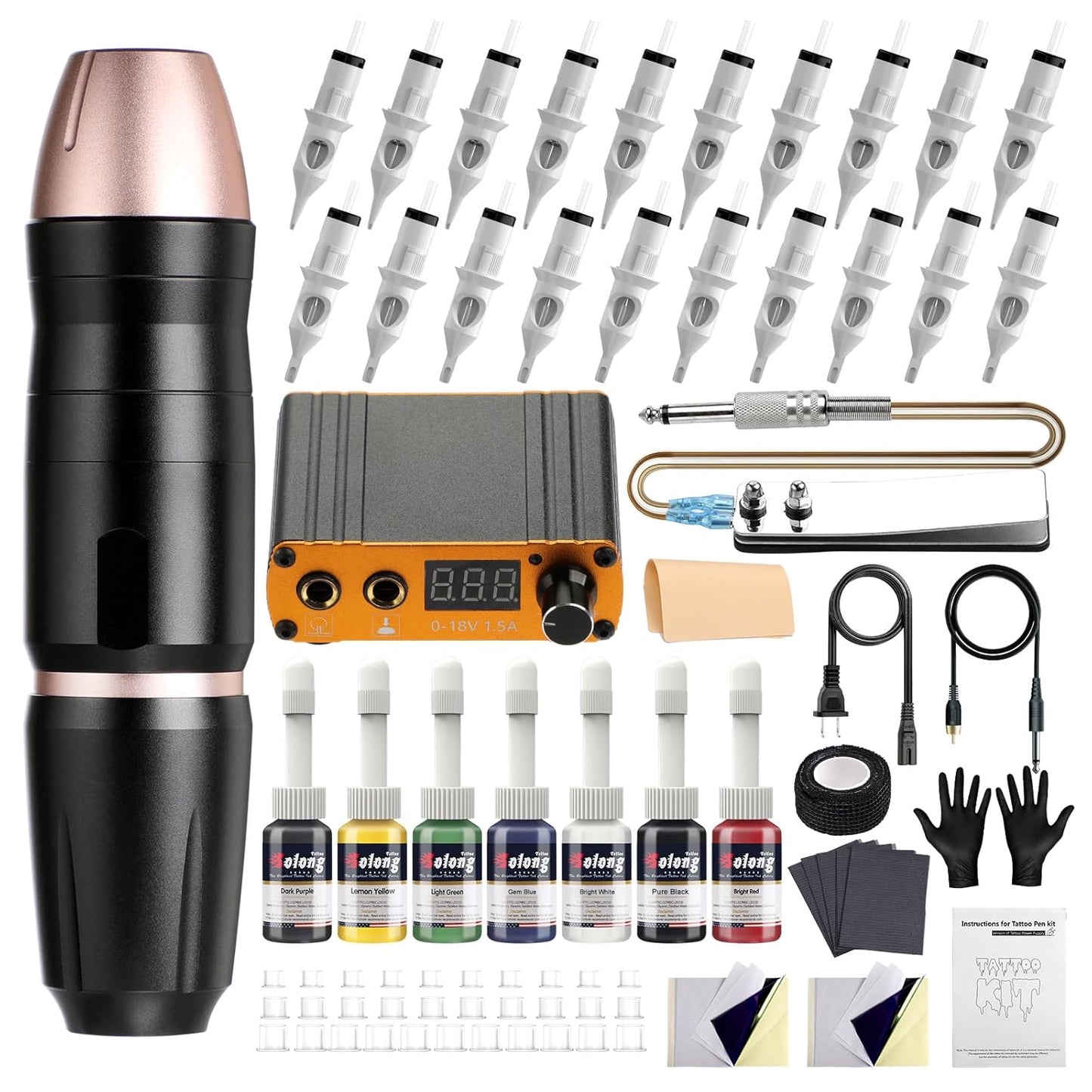 Professional Tattoo Gun Kit with Anti-Fatigue Mode for Artists