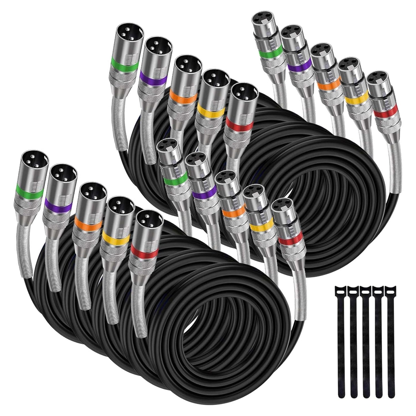 XLR Cables 15FT 10 Pack for Superior Audio Quality and Performance