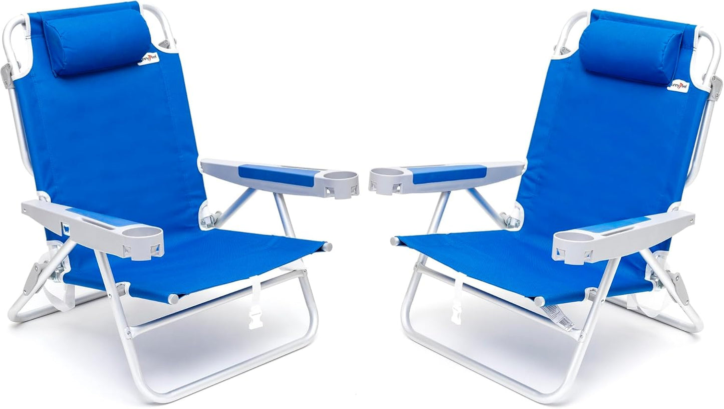 SUNNYFEEL Extra Wide 28in Low Beach Chair 2 Pack for Comfort