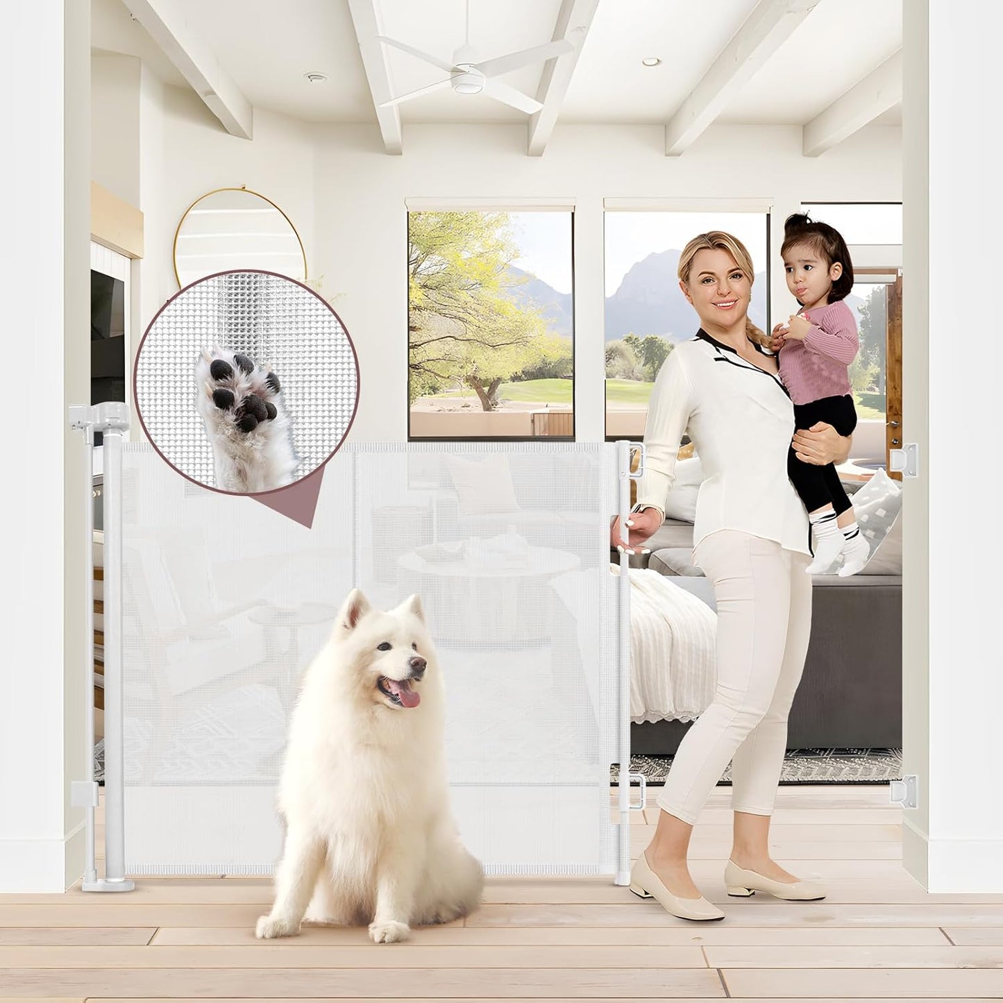 GRENFU 41 Inch Extra Tall Pet Gate for Dogs and Babies
