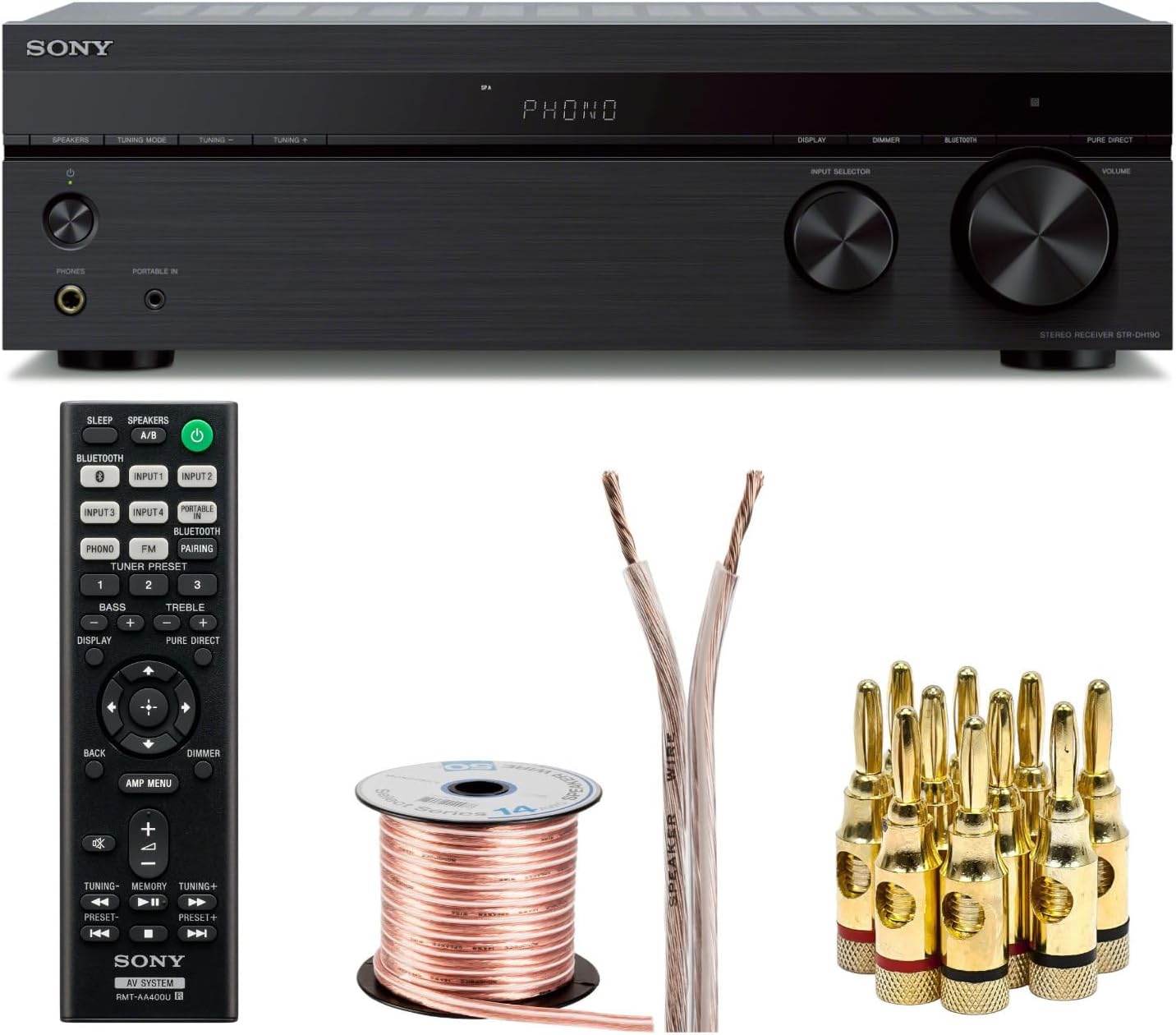 Sony STRDH190 2-Channel Stereo Receiver with Bluetooth Bundle