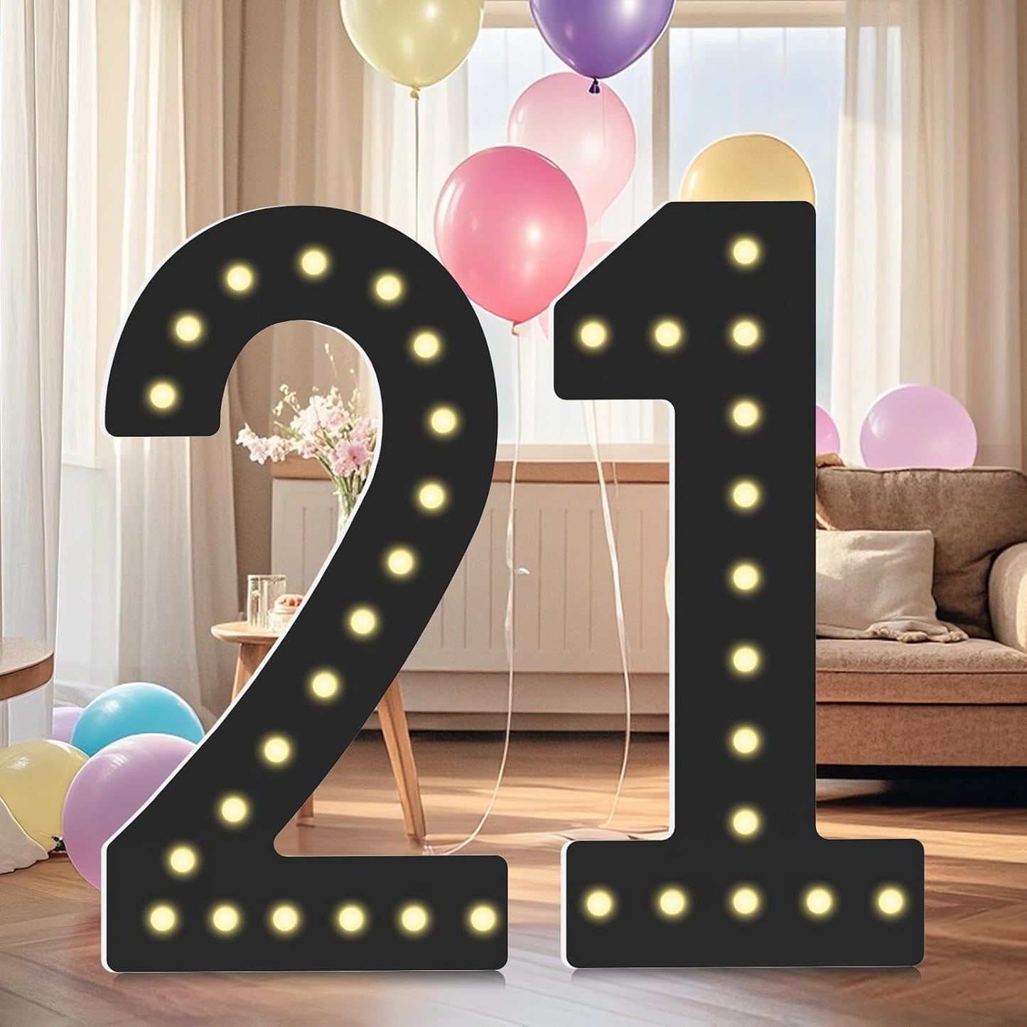 4FT Light Up Numbers for 21th Birthday Party Decorations