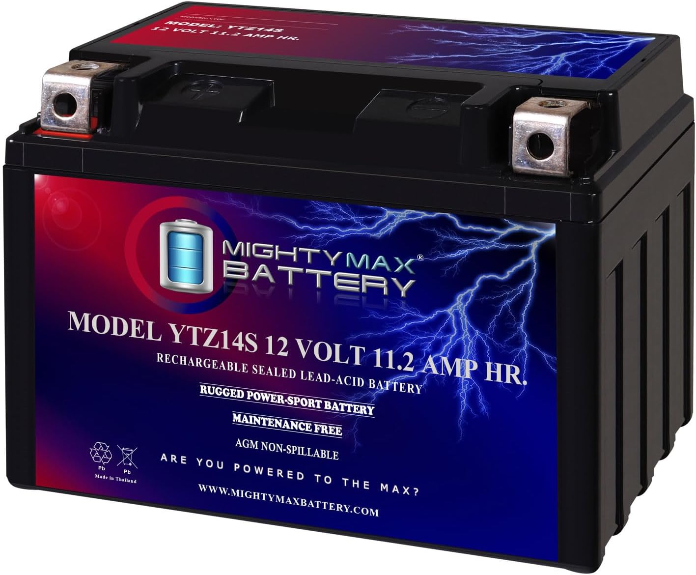 Mighty Max Battery YTZ14S - Reliable 12V SLA Motorcycle Battery