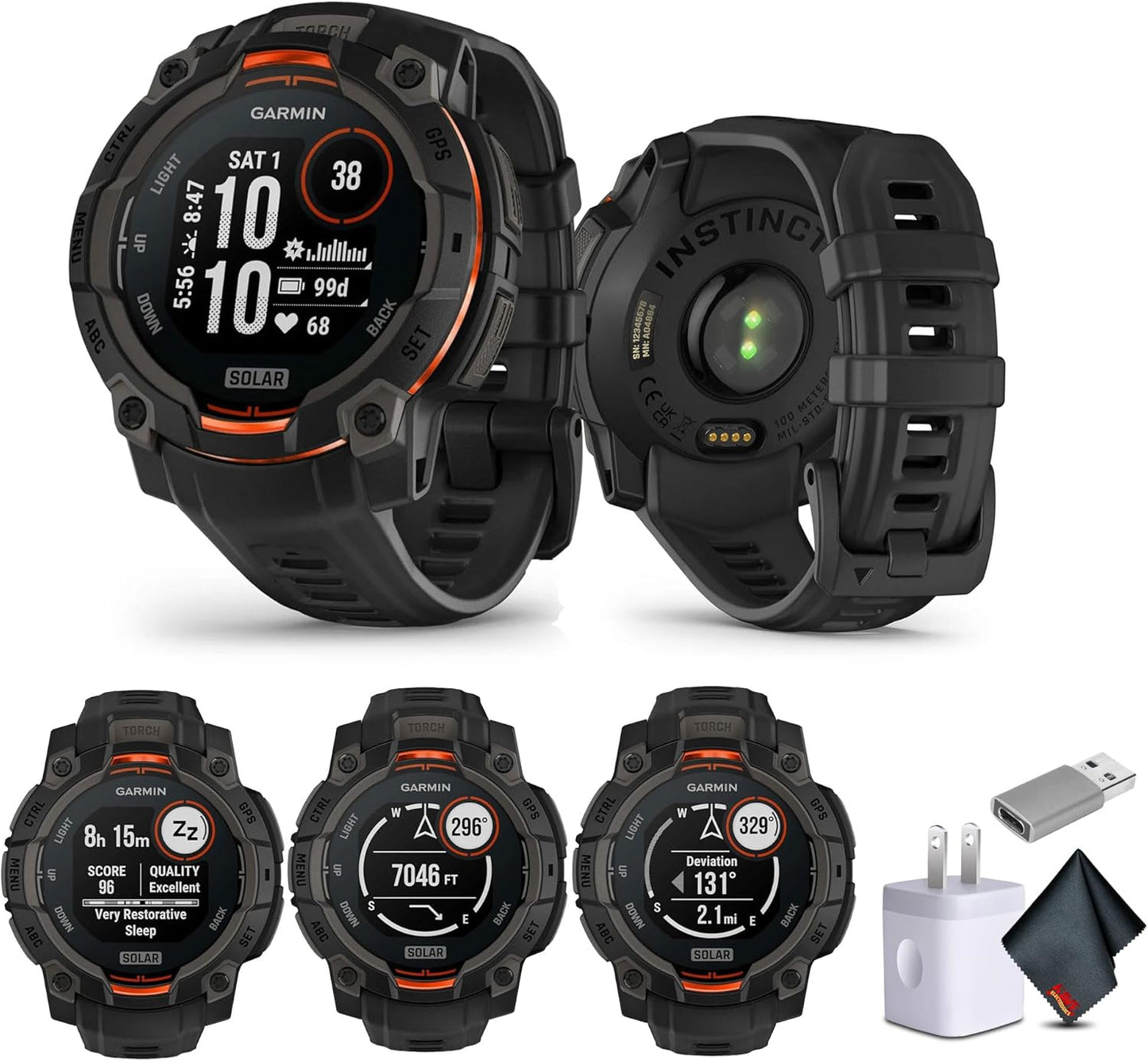 Garmin Instinct 3 Tactical Smartwatch for Rugged Outdoor Adventures