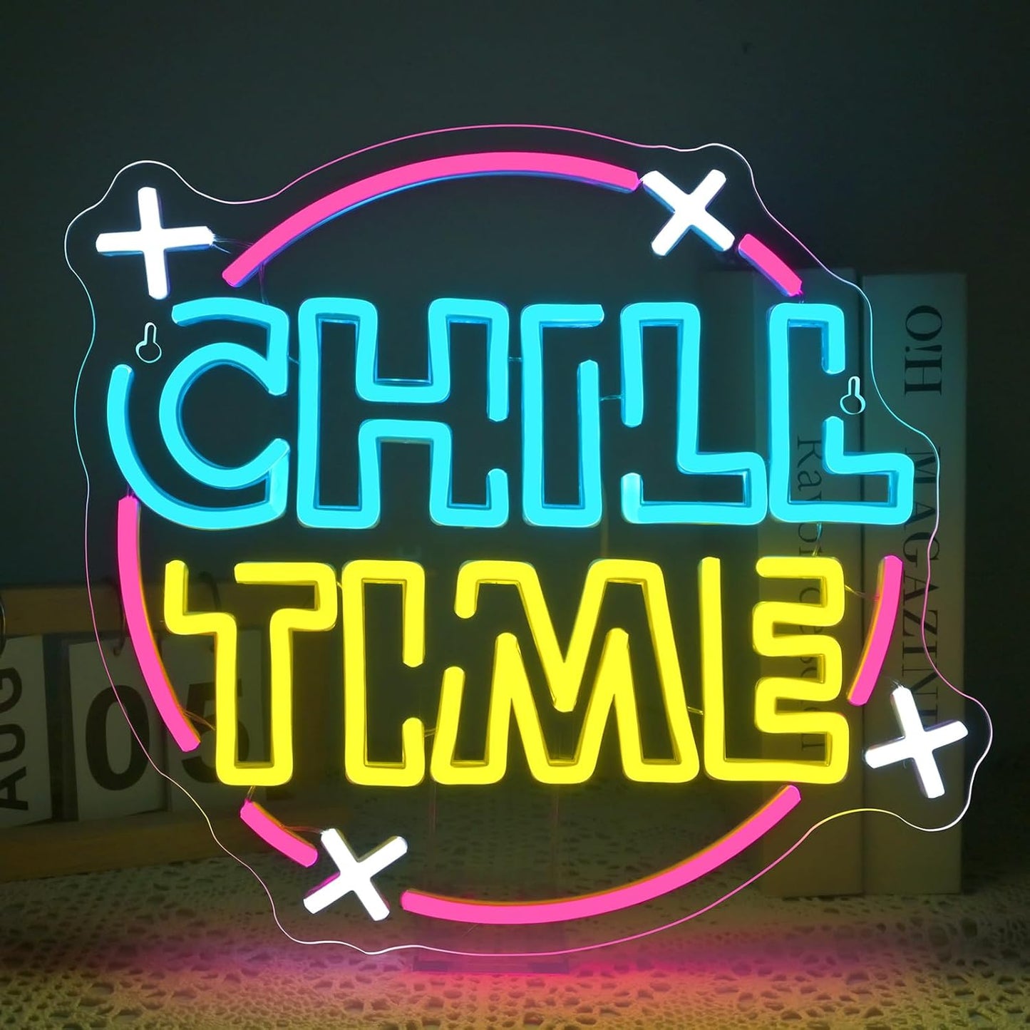 Chill Time Neon Sign Wall Decor for Happy Hour and Parties