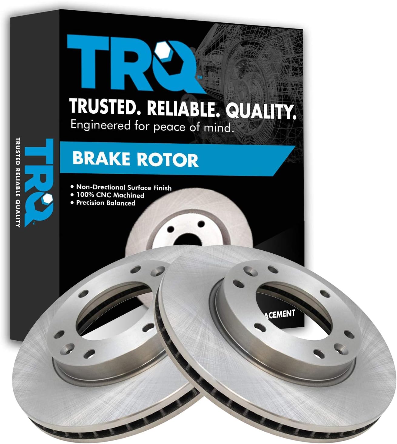 TRQ Front Brake Rotors Set Vented for Hyundai Entourage & Kia Sedona