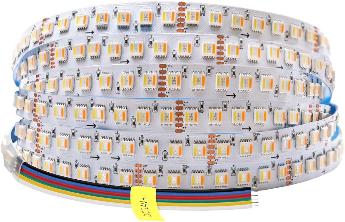 24VDC Highest Density 5-in-1 RGBWW LED Strip for Bedroom Decor