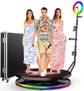 360 Photo Booth Machine for Parties with Ring Light Features
