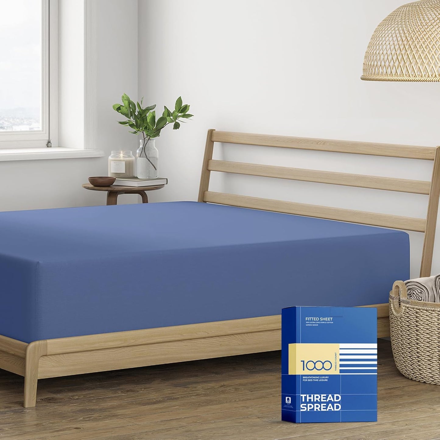 Luxury Egyptian Cotton Queen Fitted Sheet with Deep Pockets