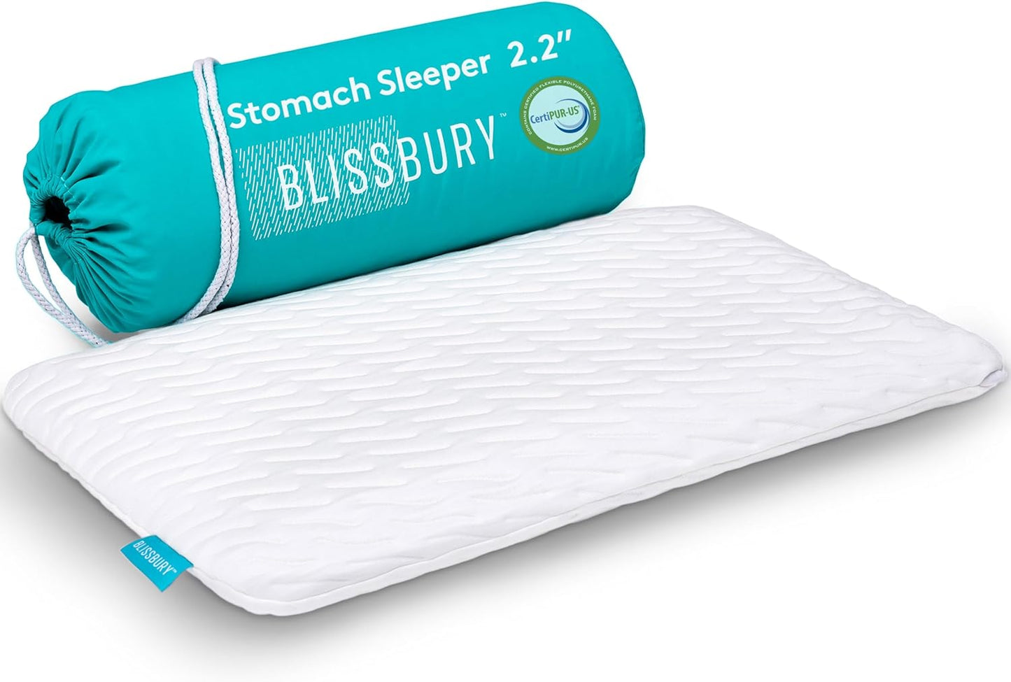 BLISSBURY Thin Pillow for Stomach Sleepers - Ultra Flat Comfort