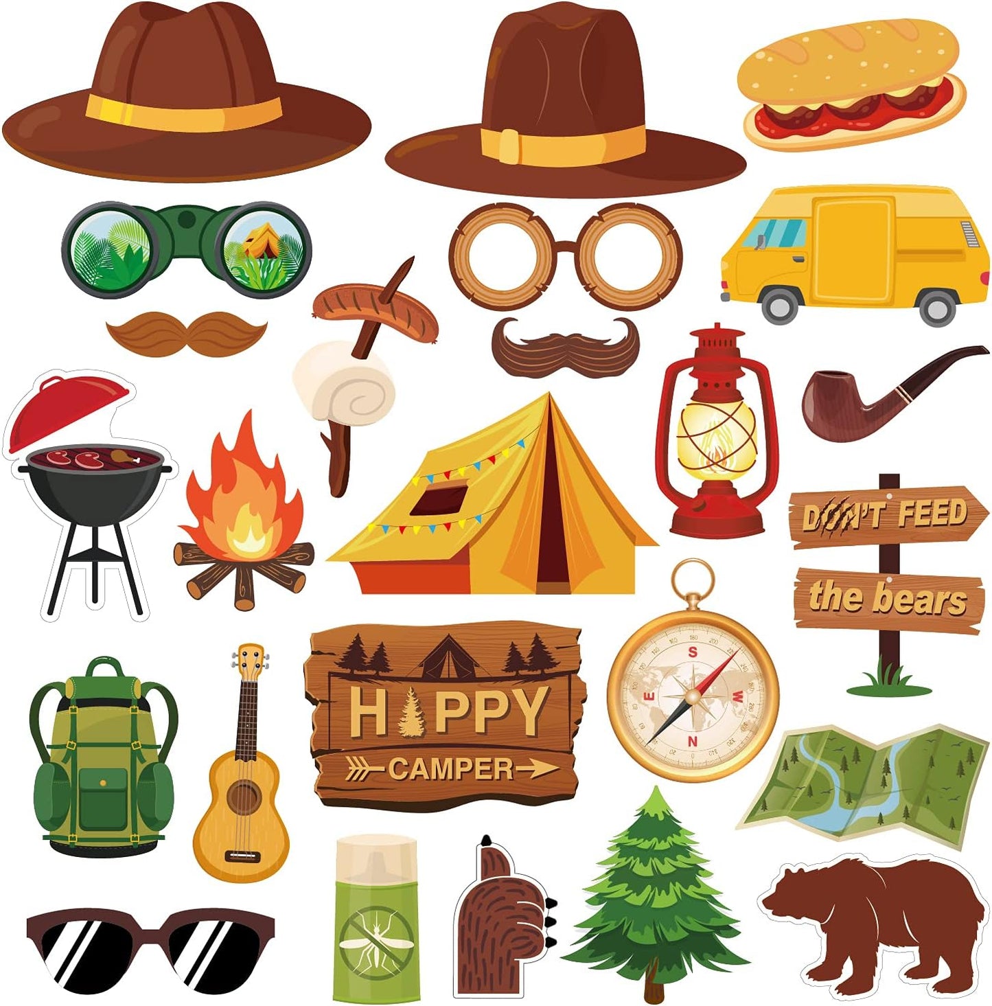 Camping Adventure Photo Props Set for Wild Celebrations