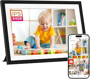 FRAMEO Digital Picture Frame WiFi 10.1 Inch with 64GB Storage