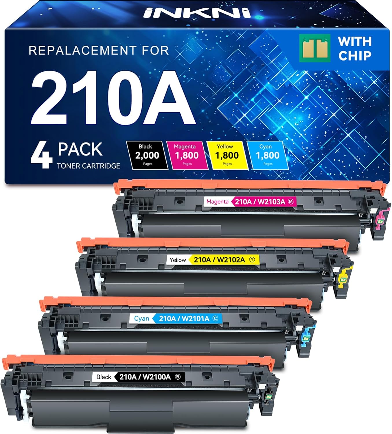 InkNI 210A Compatible Toner 4-Pack - High Yield for HP Pro Printers
