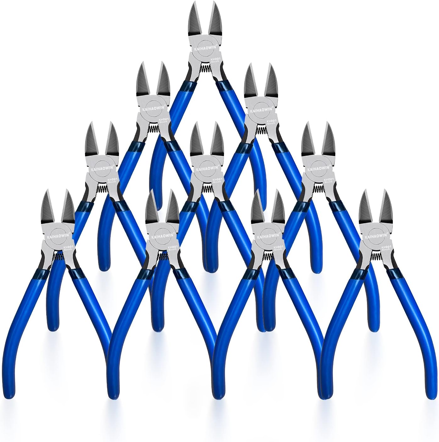KAIHAOWIN 6 Inch Wire Cutters - 10 Pack Small Flush Cutters