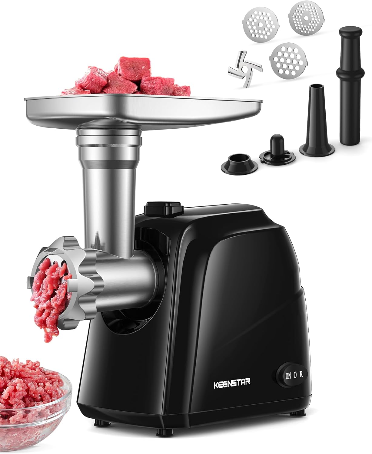 Electric Meat Grinder for Home Kitchen Use with Sausage Stuffer