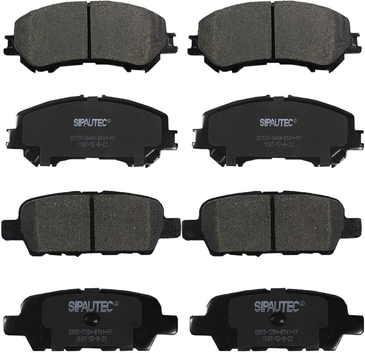 SIPAUTEC Carbon Fiber Ceramic Brake Pads for Nissan Rogue 2014-2019