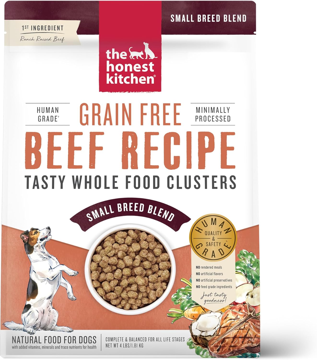 Whole Food Clusters Grain Free Beef Dry Dog Food for Small Breeds