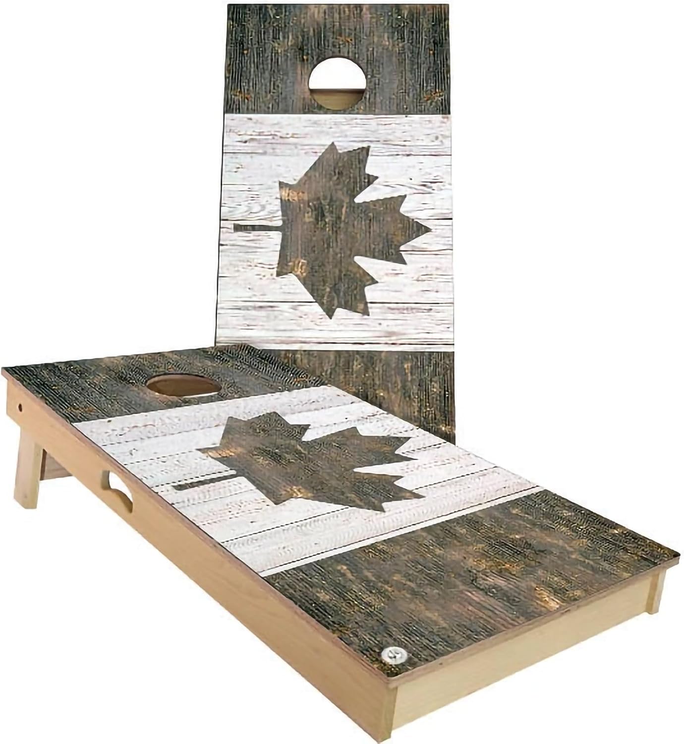 Custom Solid Wood Canada Flag Cornhole Set
