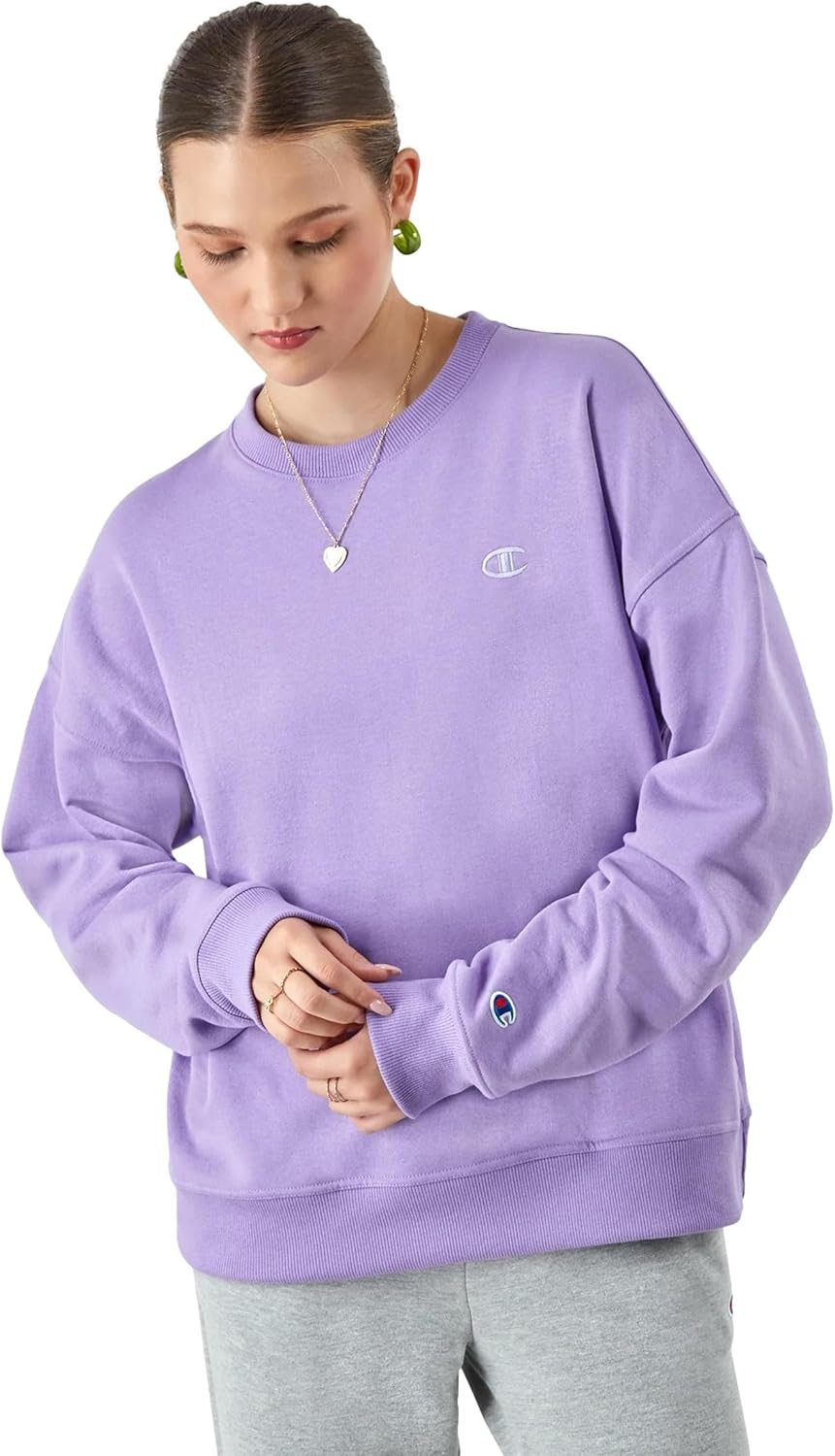Luxe Lavender Champion Sweatshirt - Embroidered C Logo