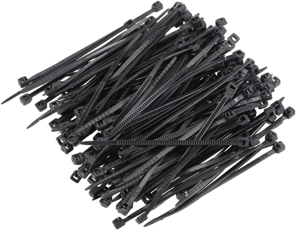 300 Black Self-Locking Nylon Tie Wraps for Quick Organization