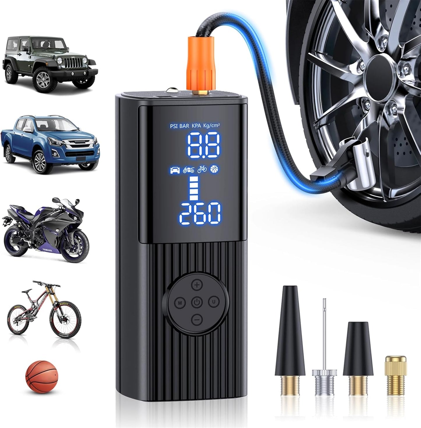 Hafuloky Portable Tire Inflator - 3X Fast Inflation!
