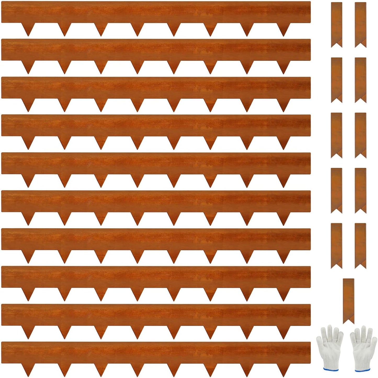 10-Pack Corten Steel Landscape Lawn Edging for Easy Installation