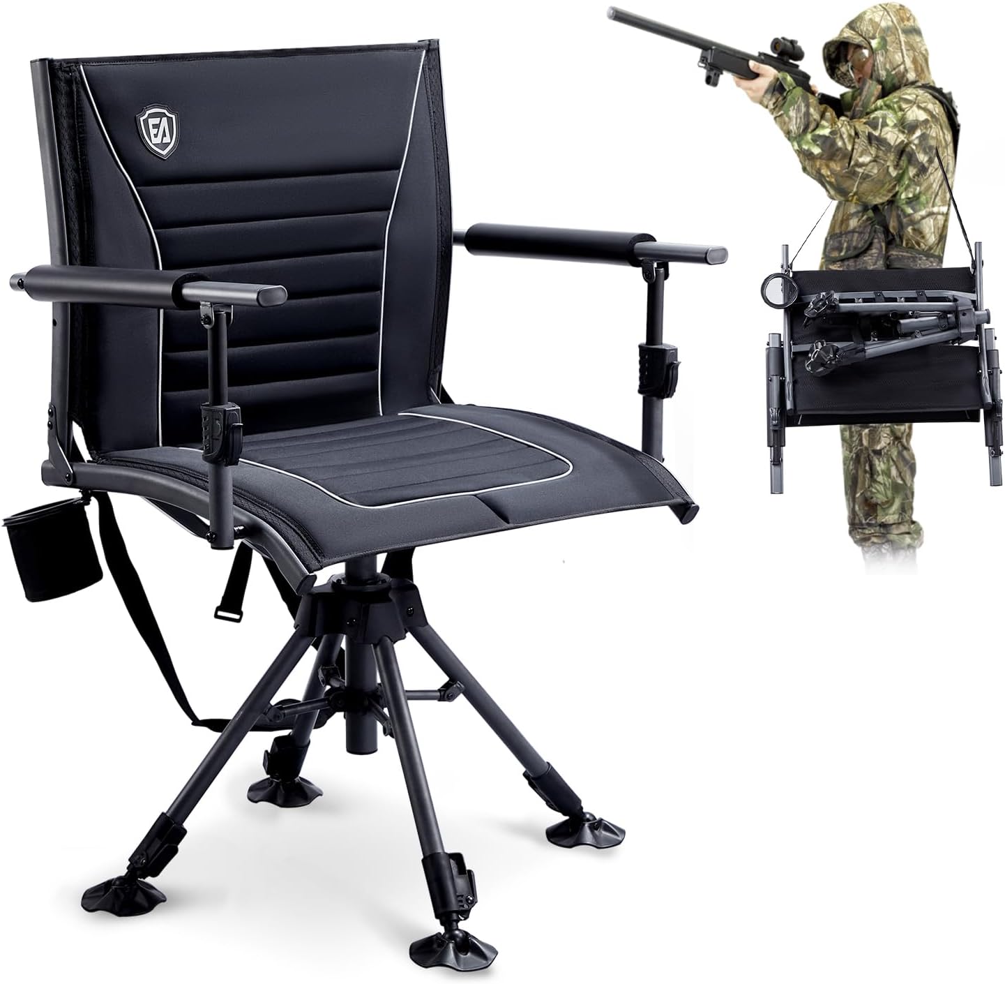 Silent Swivel Hunting Chair - 360 Rotation, Adjustable & Foldable | EVER ADVANCED