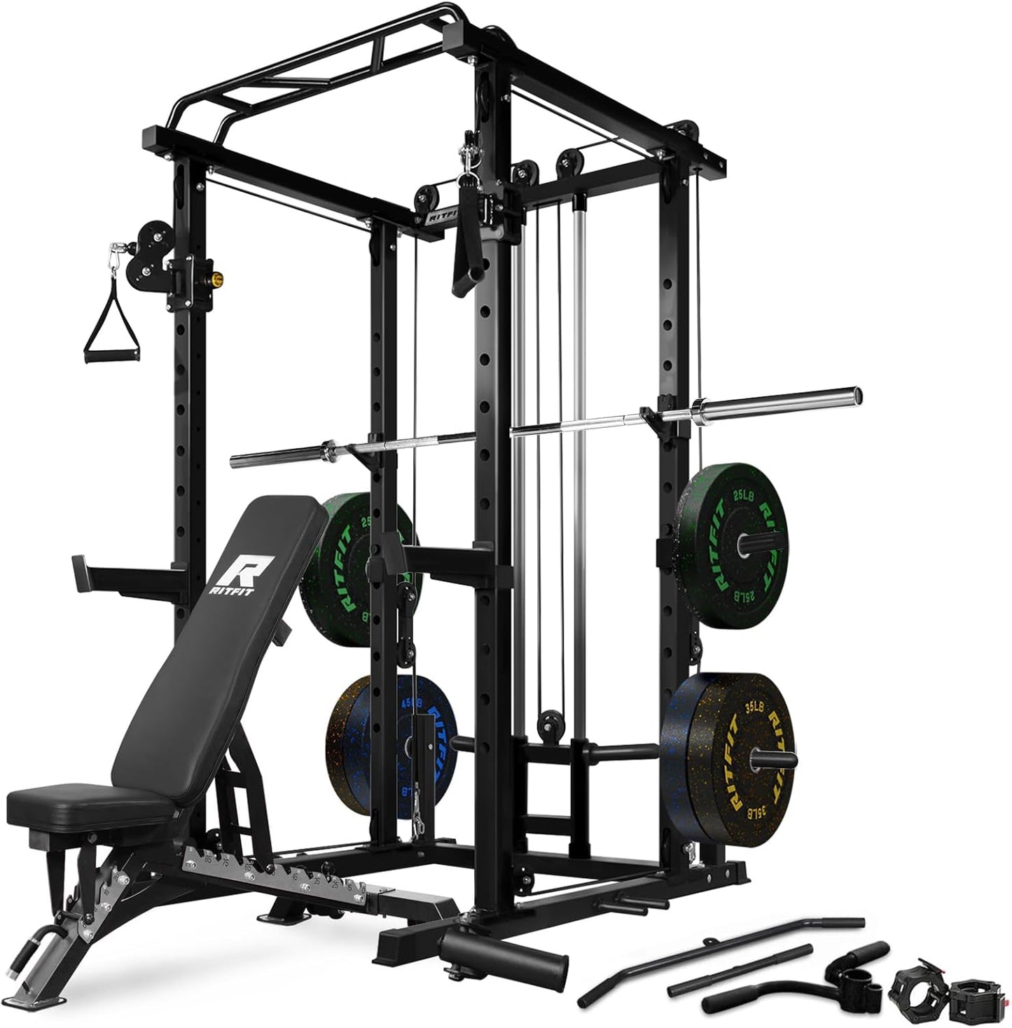 RitFit Power Cage + LAT Pulldown: 1000LB Squat Rack