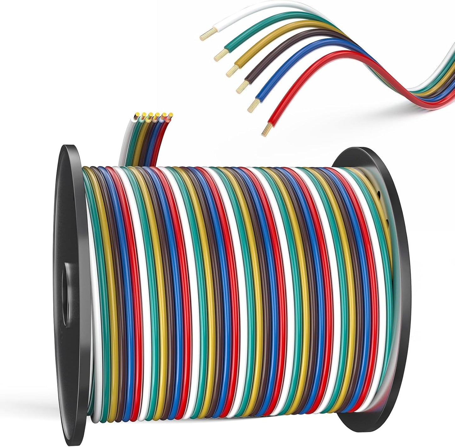 100FT 6 Wire Trailer Wire Harness for All Basic Wiring Needs