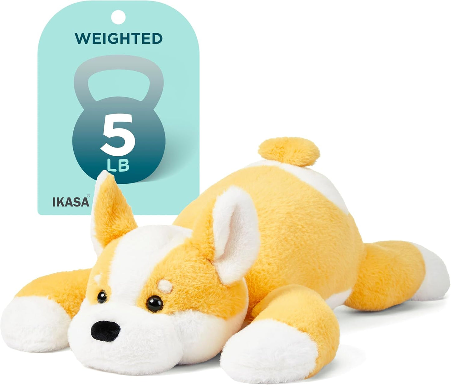 IKASA 5lbs Weighted Stuffed Animal Corgi Dog for Relaxation