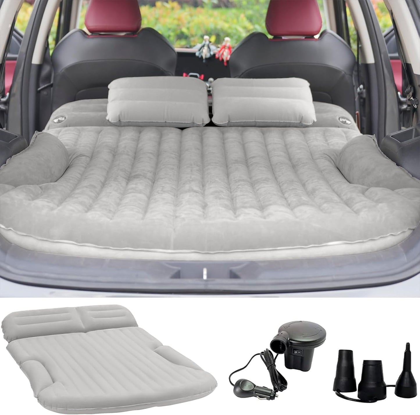 KMZ SUV Air Mattress for Camping with Electric Pump & Pillows