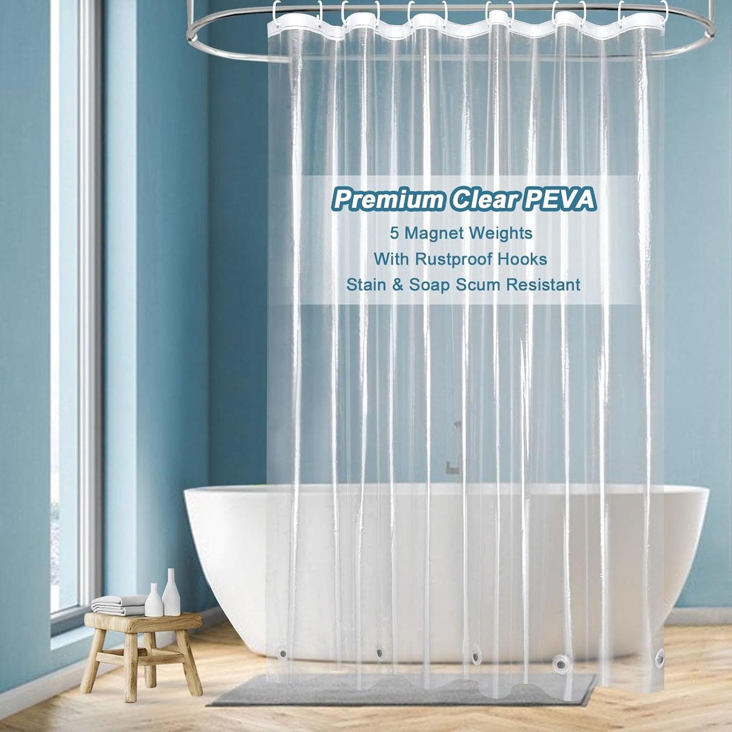 EurCross Waterproof Shower Curtain Liner