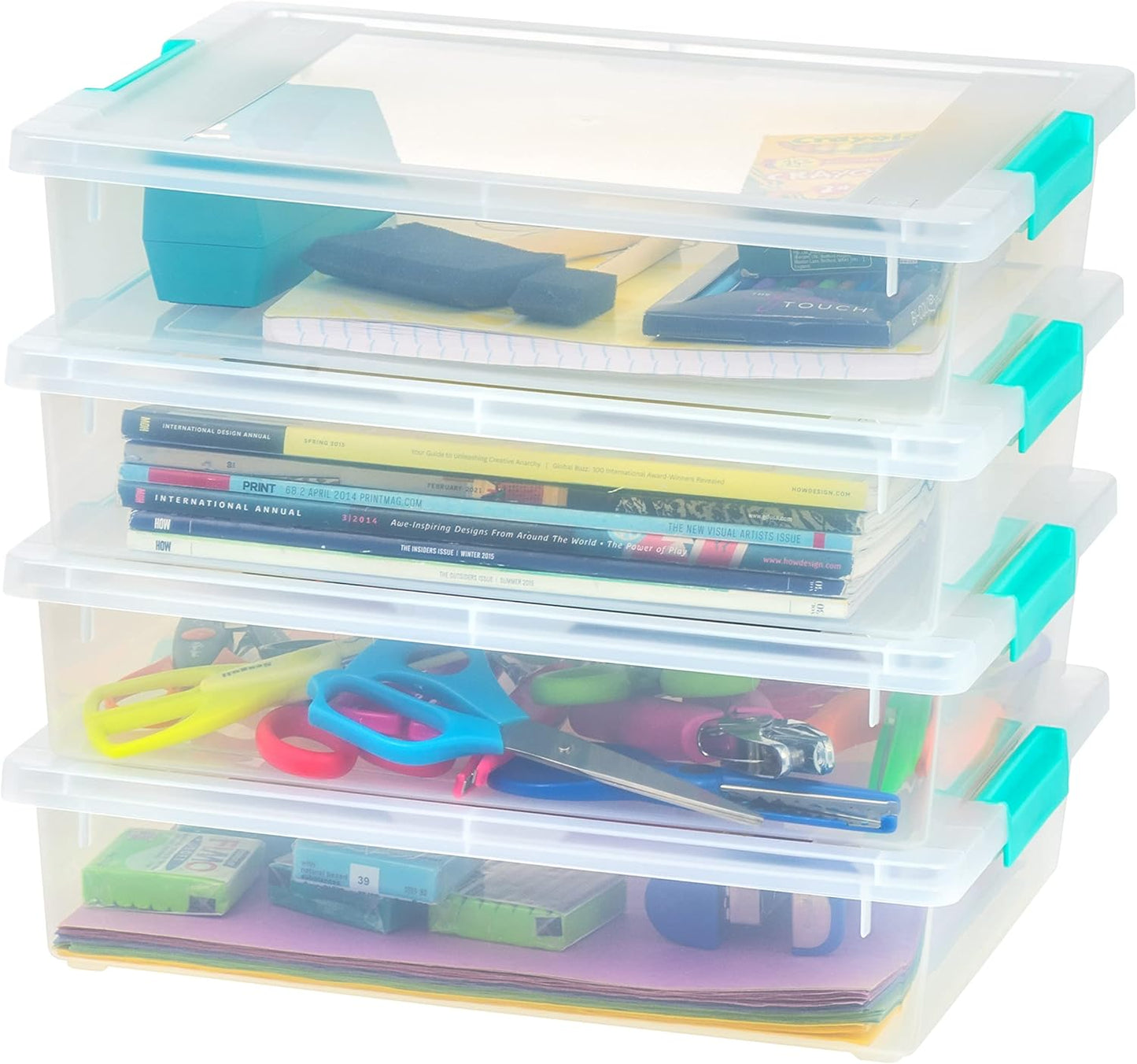 IRIS 6 Qt. Stackable Storage Bins - Clear