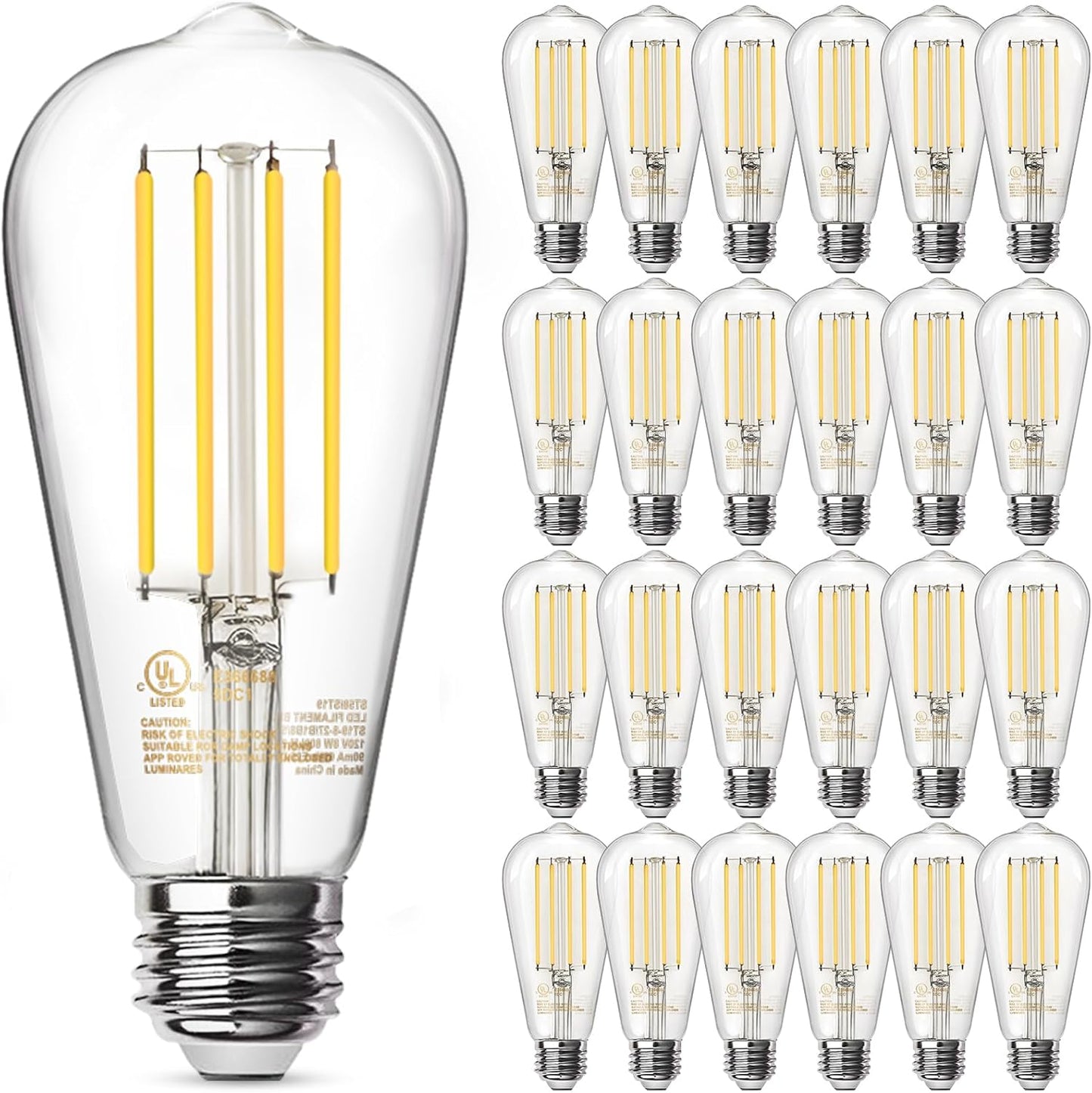 Vintage 8W ST58 LED Edison Light Bulbs for Home & Office