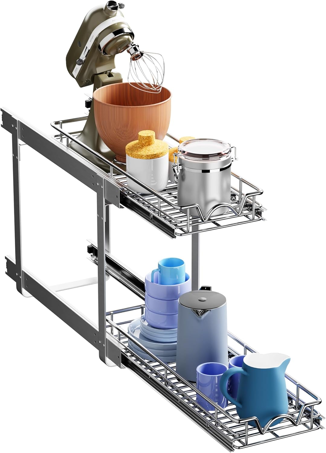 HOLDN STORAGE Two Tier Pull Out Cabinet Organizer for Kitchen